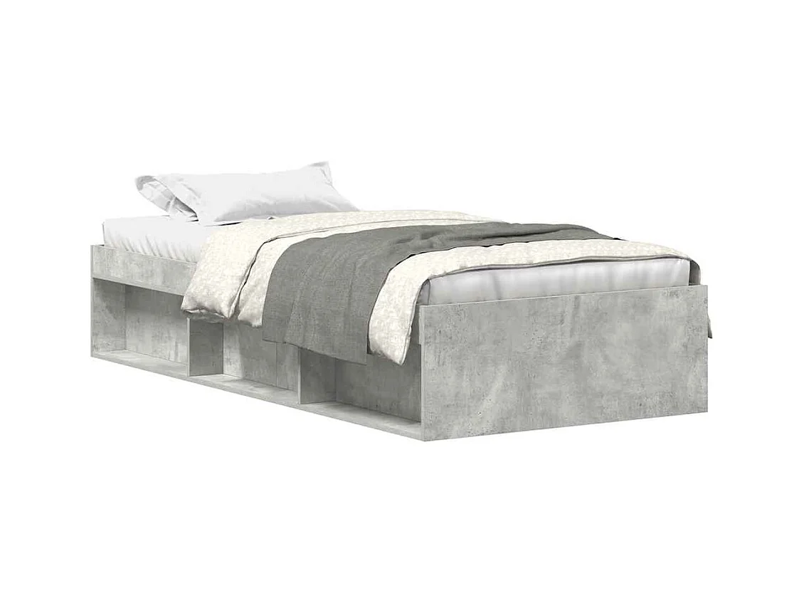 Struttura letto grigio cemento senza materasso 90x200 cm