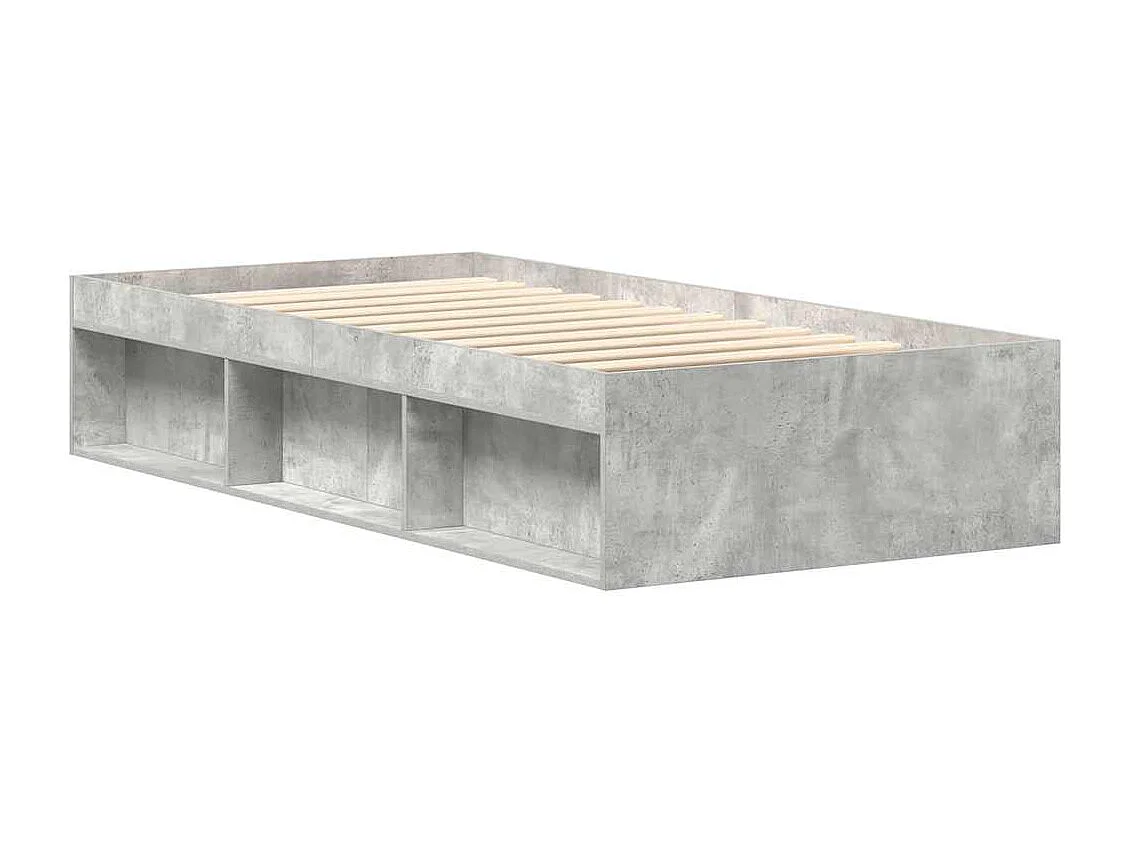 Betongraues Bettgestell ohne Matratze 90x200 cm