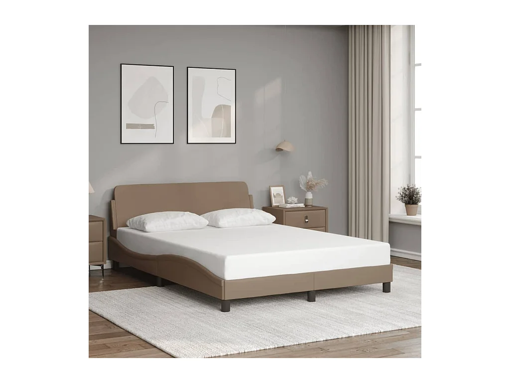 Estructura de cama sin colchón capuchino 120x200 cm símil piel