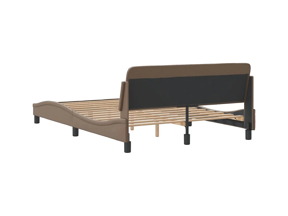 Estructura de cama sin colchón capuchino 120x200 cm símil piel