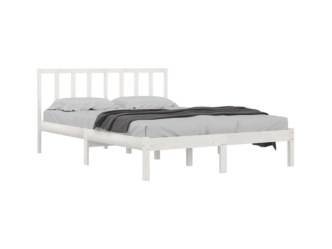 Struttura letto senza materasso in legno massello di pino bianco 140x200 cm