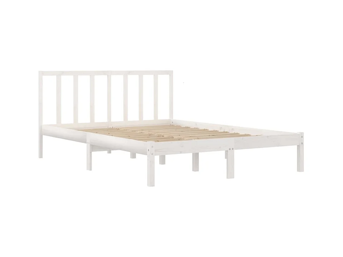 Struttura letto senza materasso in legno massello di pino bianco 140x200 cm