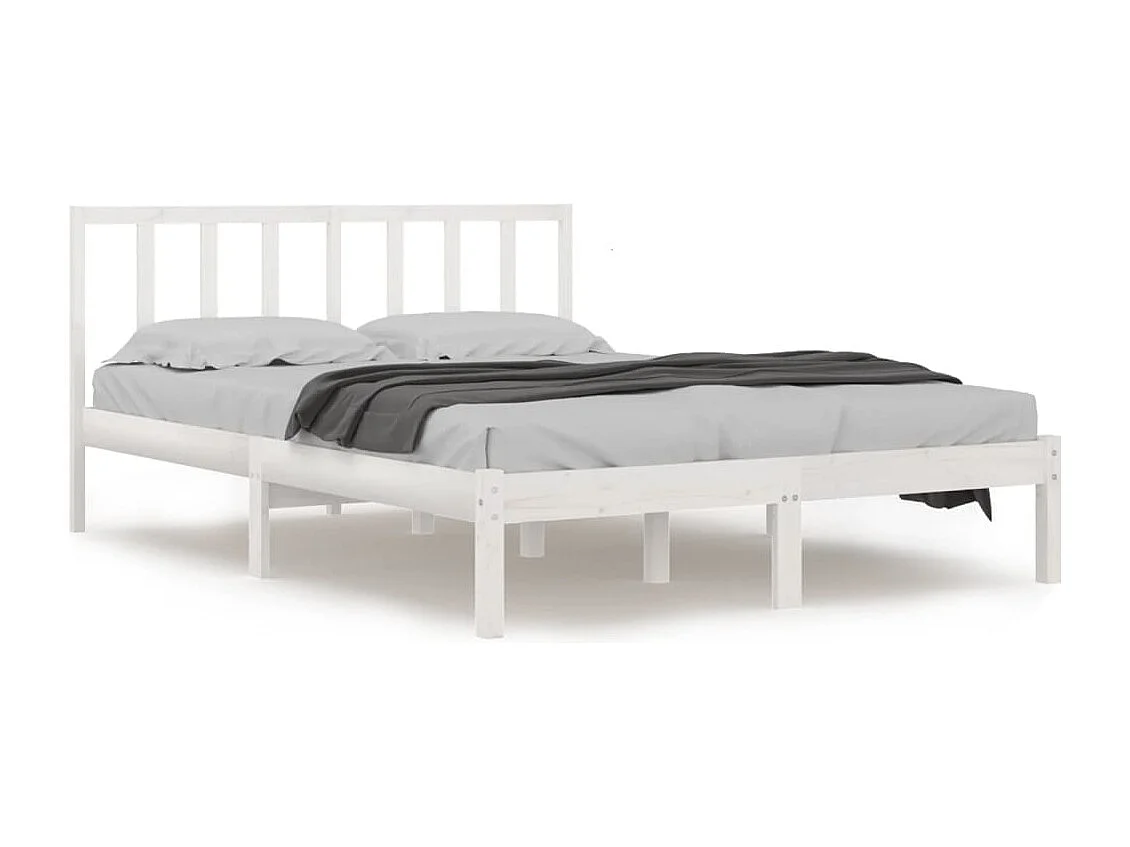 Bettgestell ohne Matratze weiß Massivholz Kiefer 140x200 cm