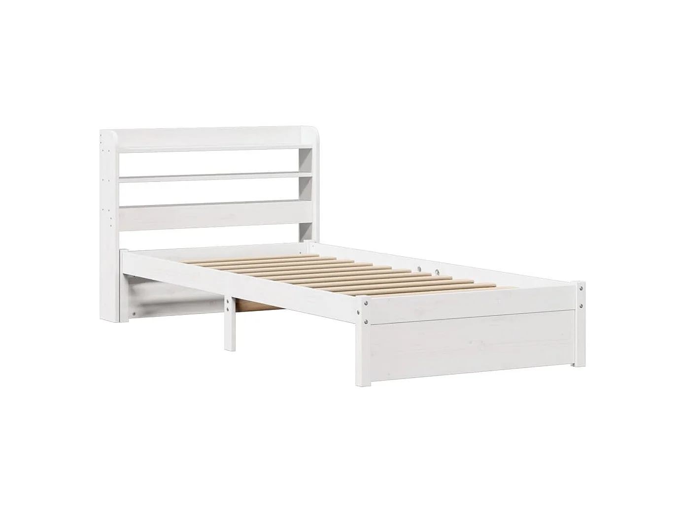 Estructura de cama con cabecero sin colchón blanco 90x200 cm