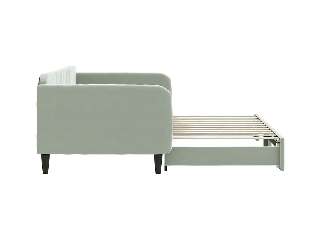 Dagbed met onderschuifbed zonder matras lichtgrijs 100x200 cm