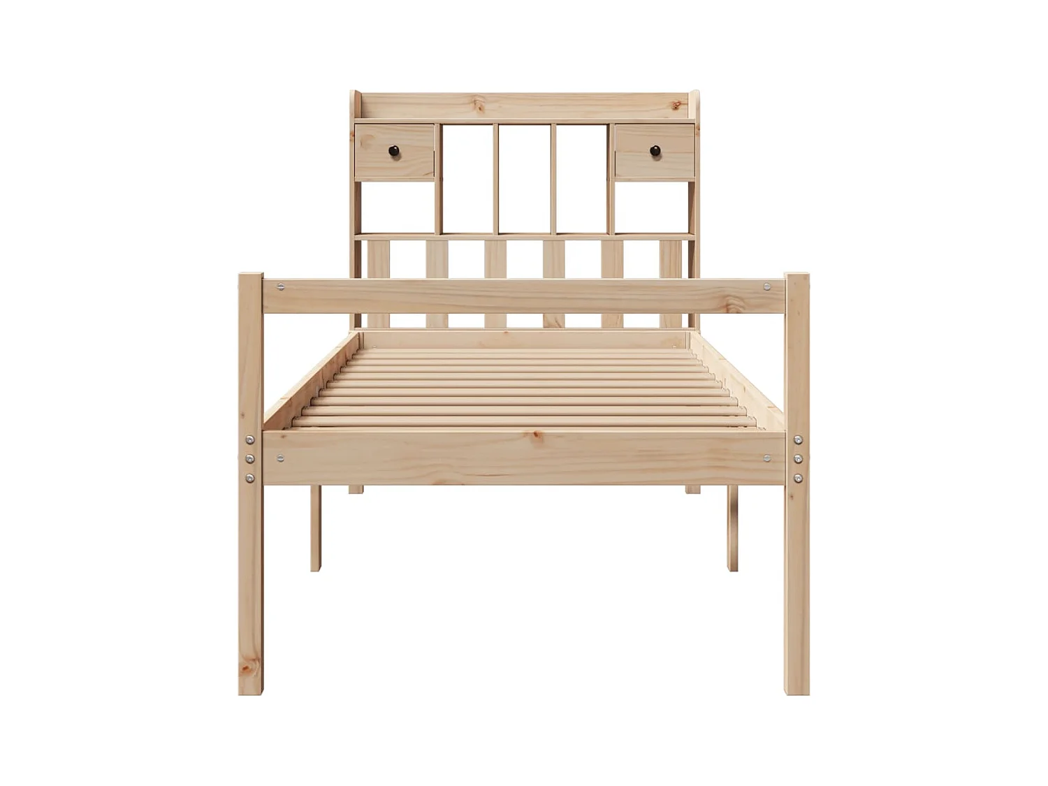 Lit bibliothèque sans matelas 100x200 cm bois massif de pin