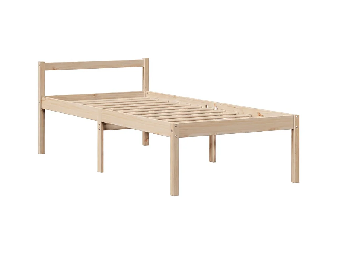 Lit bibliothèque sans matelas 100x200 cm bois massif de pin