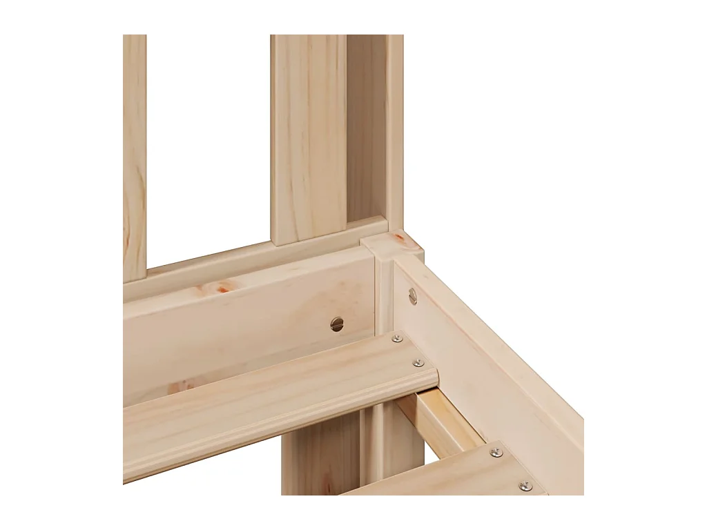 Lit bibliothèque sans matelas 100x200 cm bois massif de pin