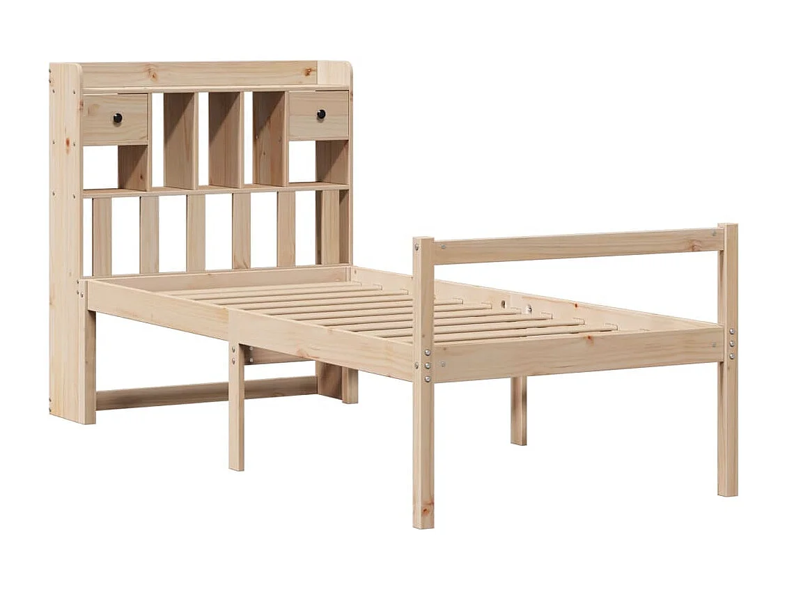 Cama biblioteca sin colchón 100x200 cm madera maciza de pino