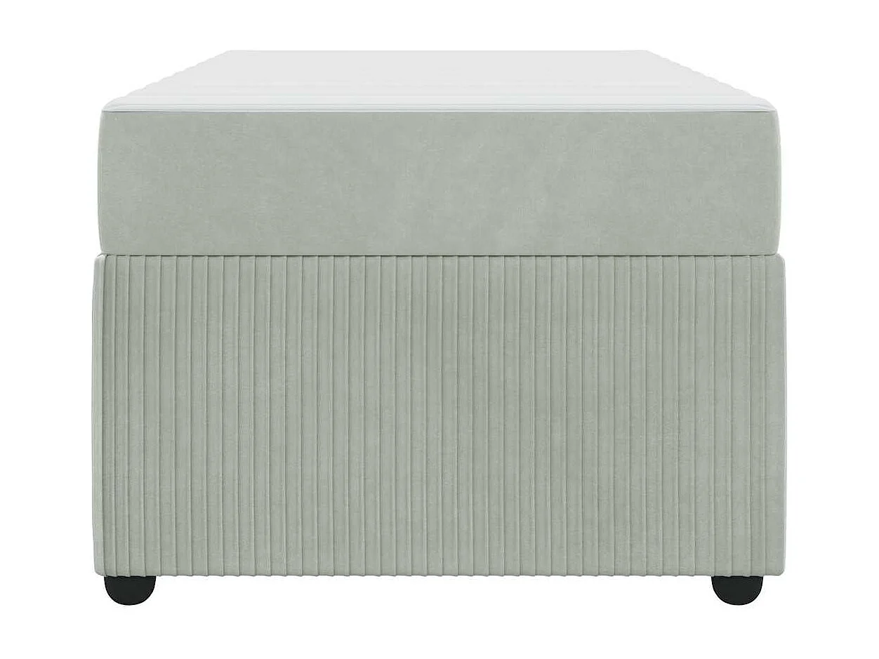 Bedframe met matras Lichtgrijs 90 x 200 cm Fluweel