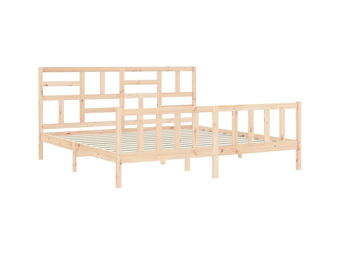 Estructura de cama sin colchón 200x200 cm madera maciza de pino