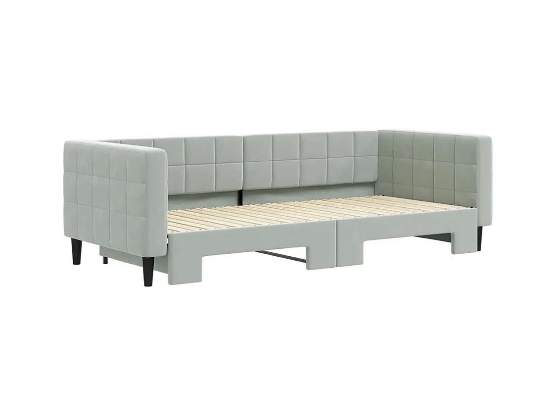 Divano letto con letto estraibile senza materasso grigio chiaro 90x200 cm