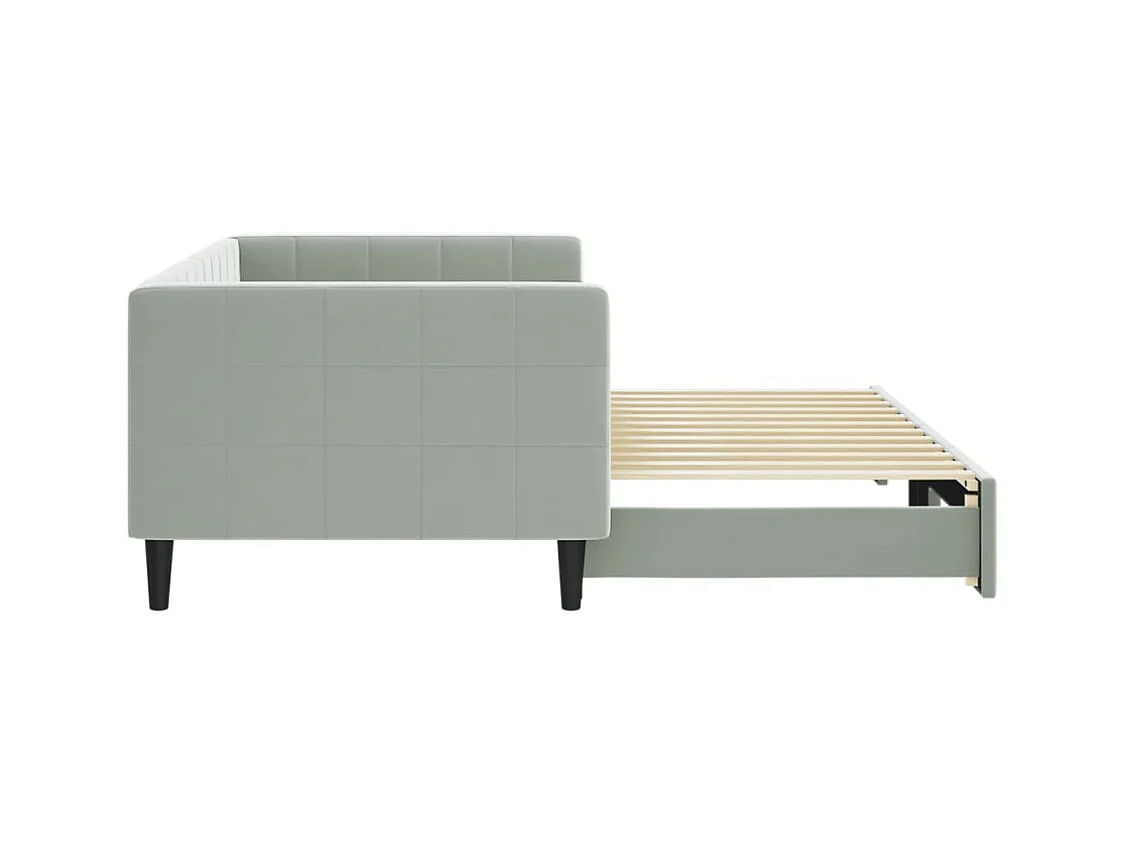 Divano letto con letto estraibile senza materasso grigio chiaro 90x200 cm