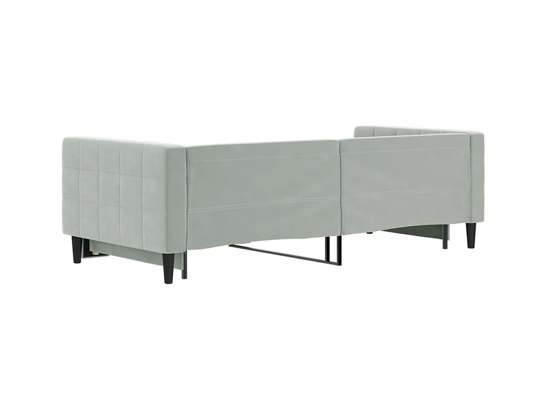 Divano letto con letto estraibile senza materasso grigio chiaro 90x200 cm