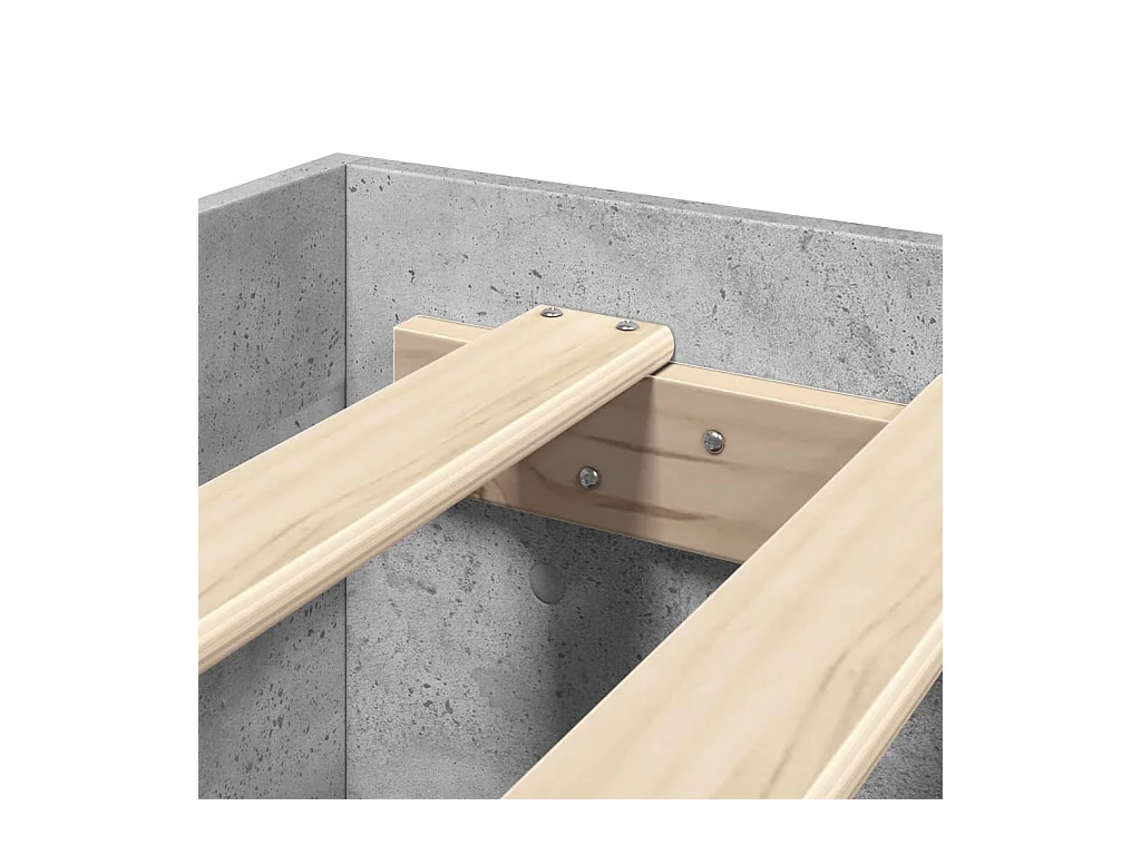 Struttura letto grigio cemento senza materasso 120x200 cm in legno ingegnerizzato