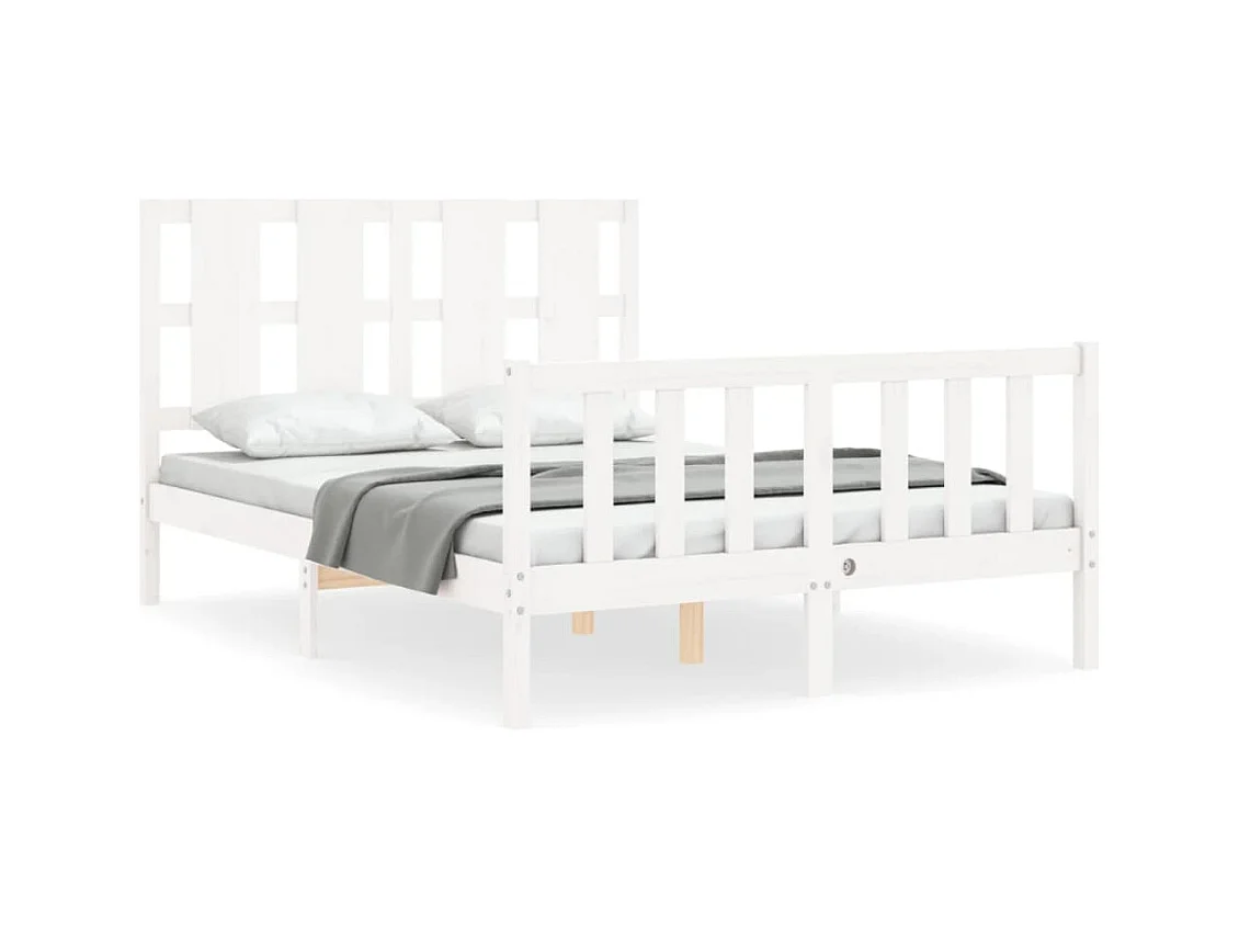 Bedframe zonder matras wit 120x200 cm massief grenenhout
