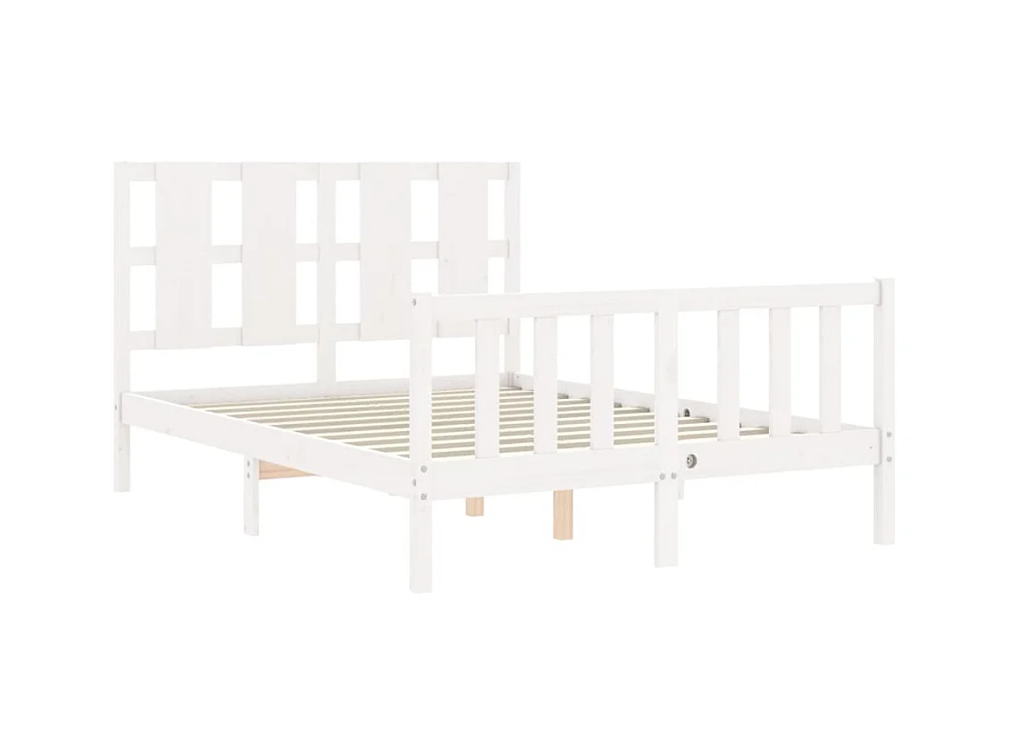 Bedframe zonder matras wit 120x200 cm massief grenenhout