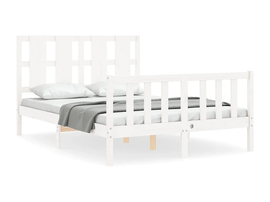 Bedframe zonder matras wit 120x200 cm massief grenenhout