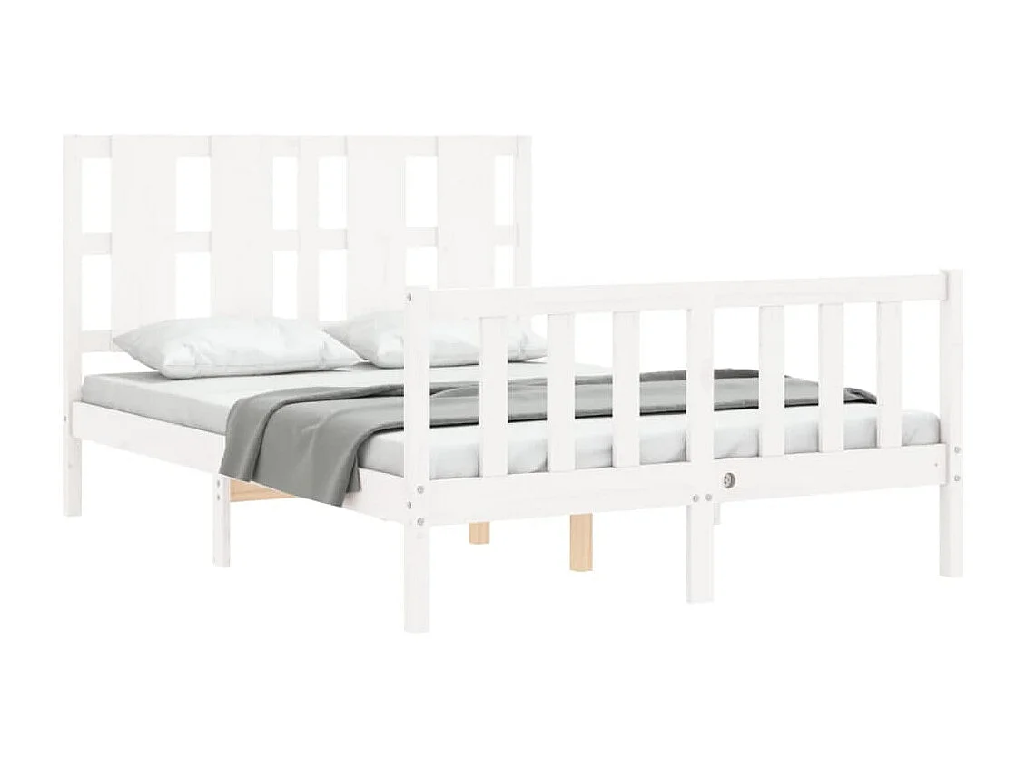 Bedframe zonder matras wit 120x200 cm massief grenenhout