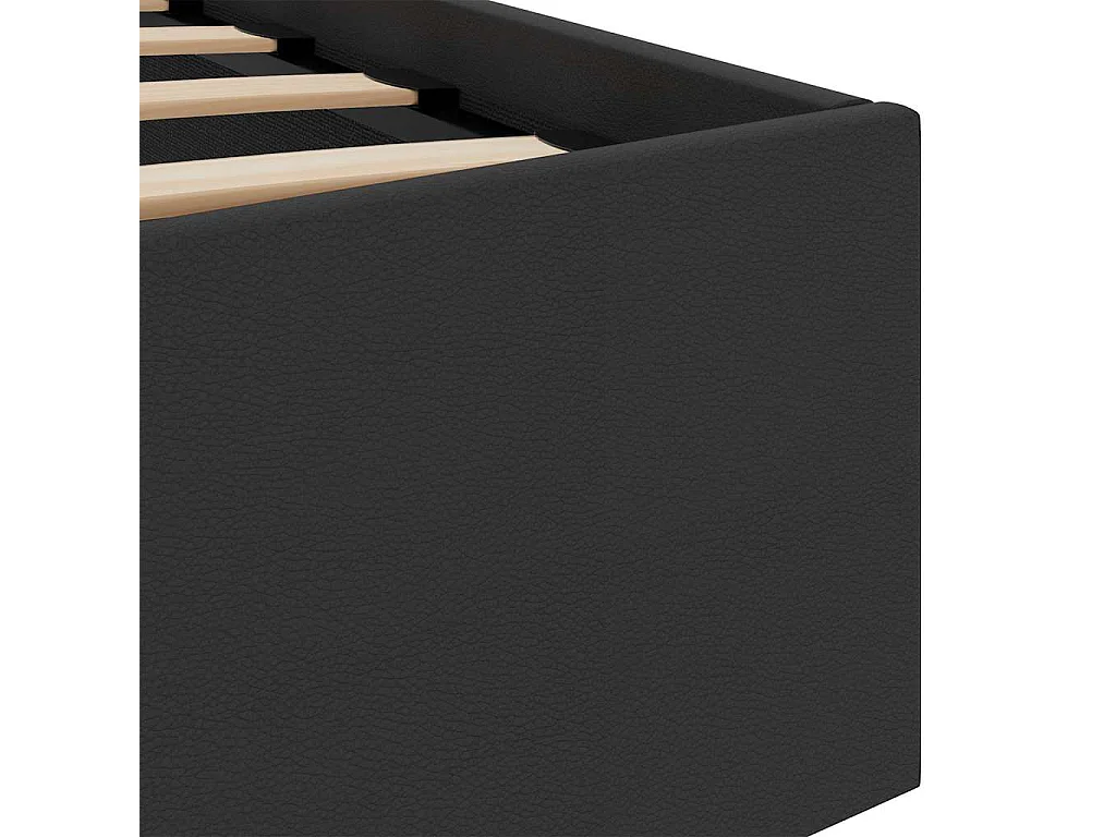 Cadre de lit à rangement avec LED Noir Similicuir 180x200 cm