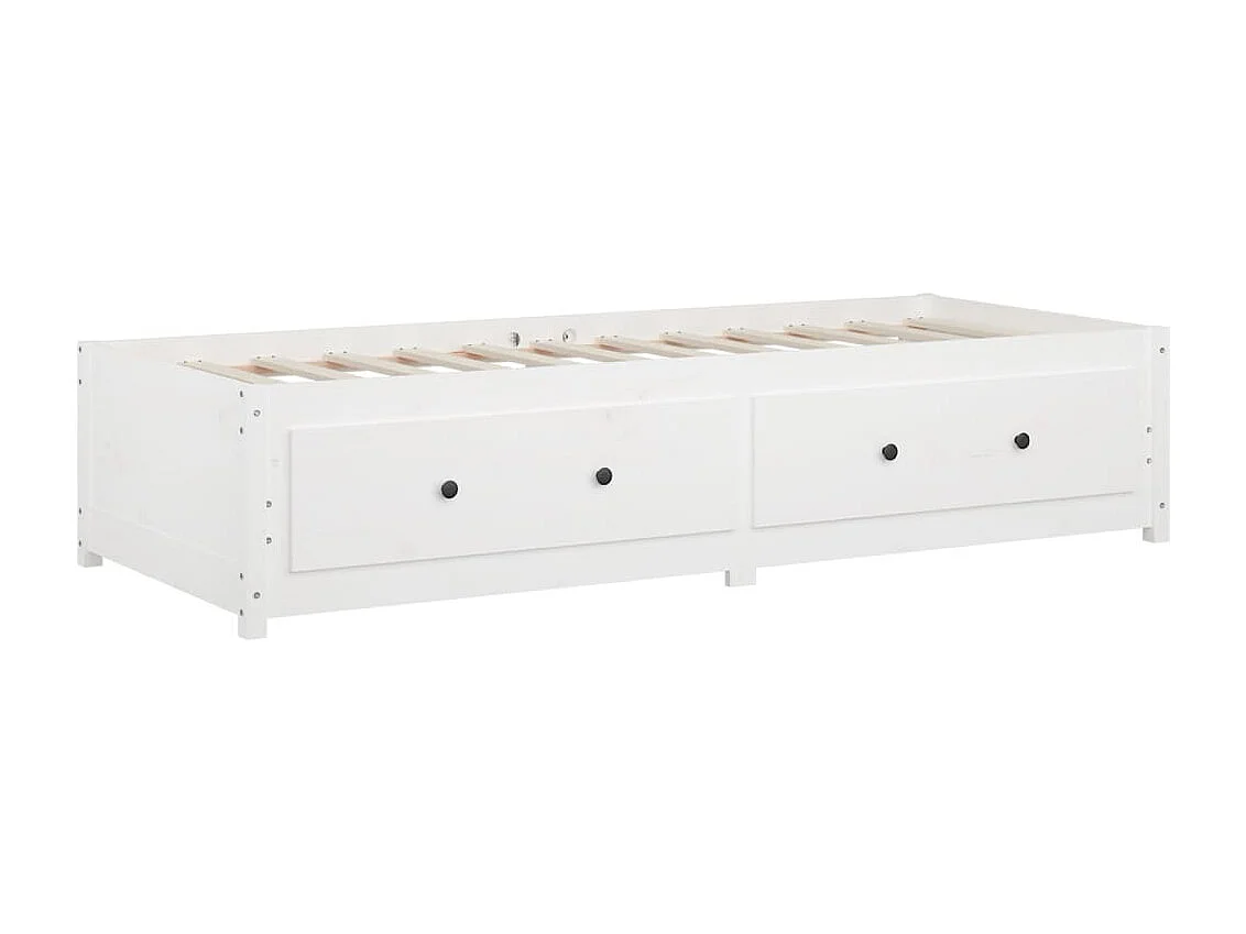 Cama de día sin colchón blanco 90x200 cm madera maciza de pino