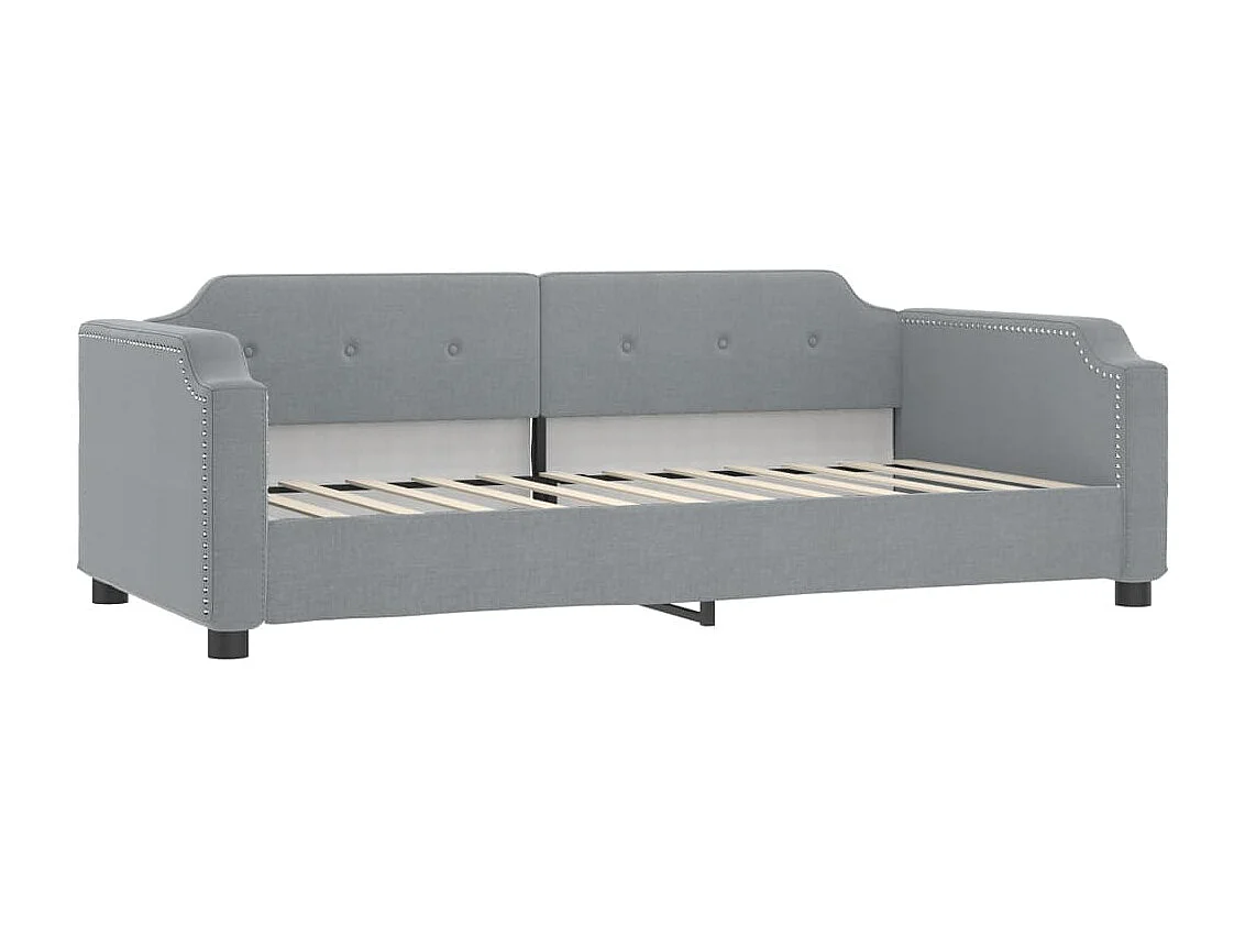 Lit de jour avec matelas gris clair 80x200 cm tissu