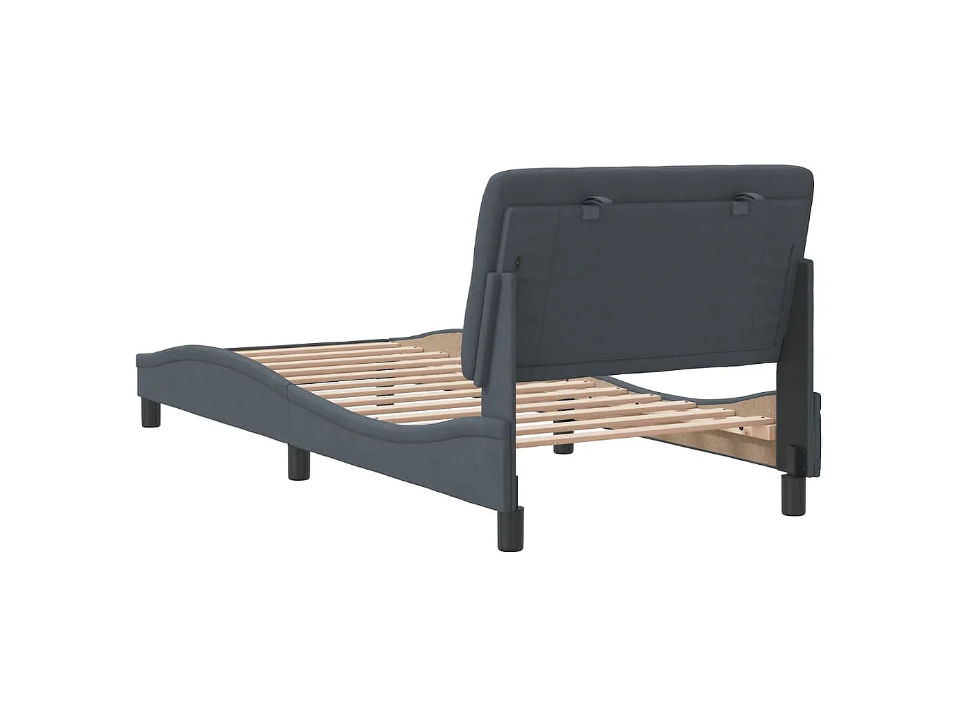 Cadre de lit sans matelas gris foncé 90x190 cm velours
