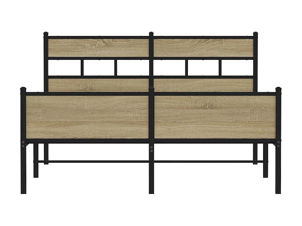Estructura de cama de metal sin colchón roble Sonoma 160x200 cm
