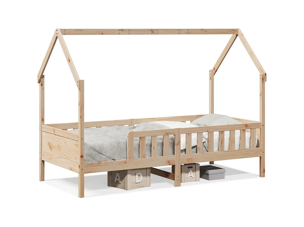 Kinderbedframe huisvorm zonder matras grenen