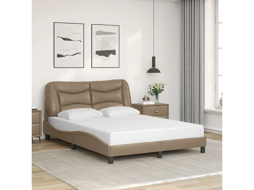 Bedframe zonder matras cappuccino 120x200 cm kunstleer