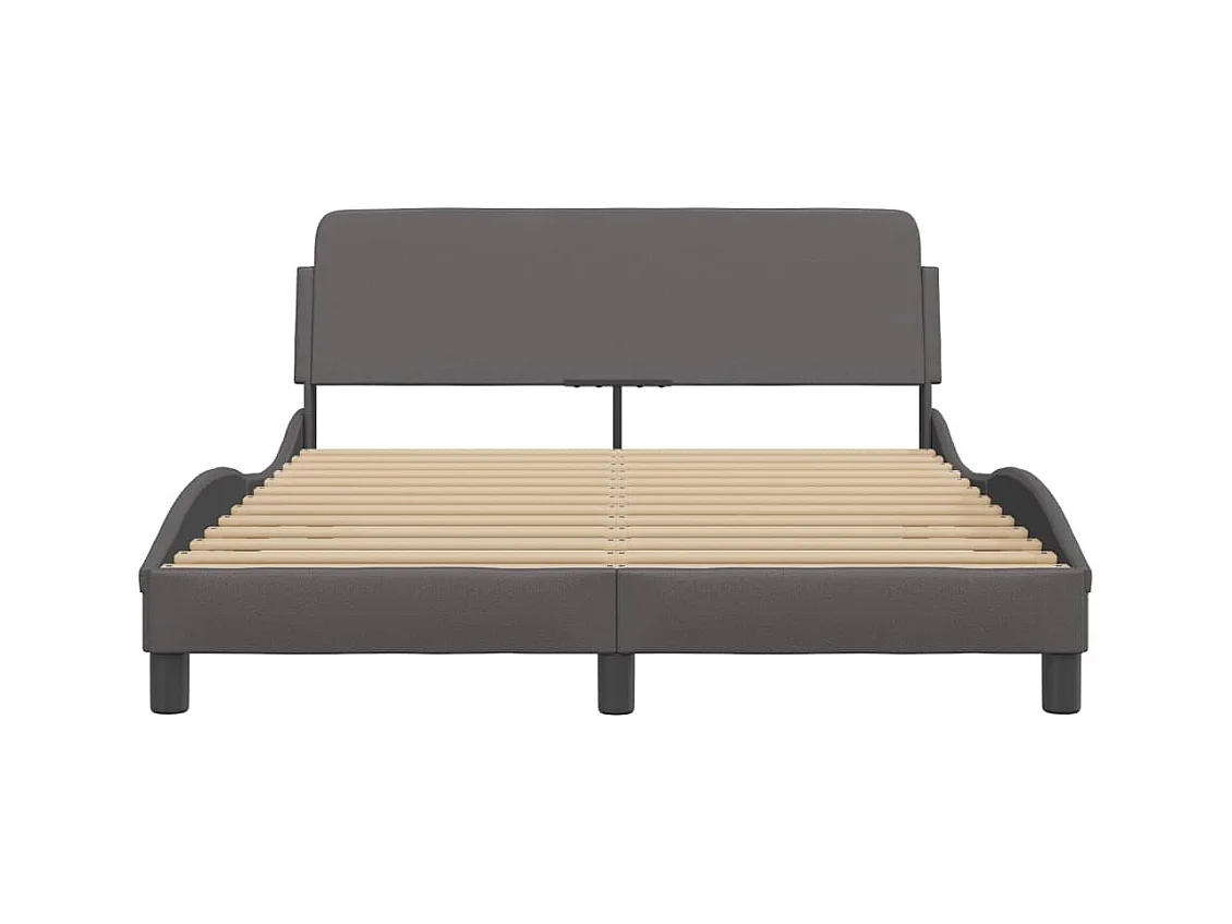 Bedframe zonder matras grijs 140x190 cm soortgelijk leer