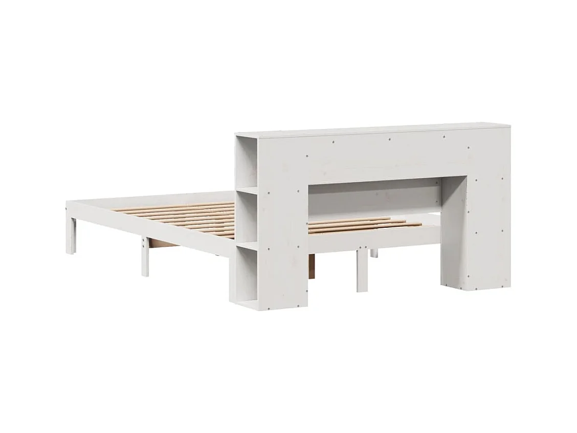 Wit boekenkastbed zonder matras 160x200 cm massief grenenhout