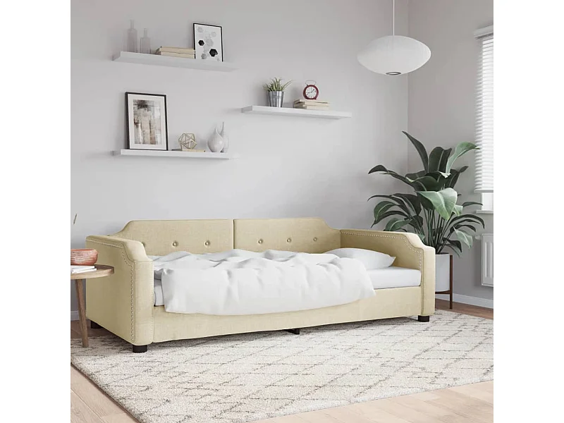Daybed zonder matras crème 80x200 cm stof