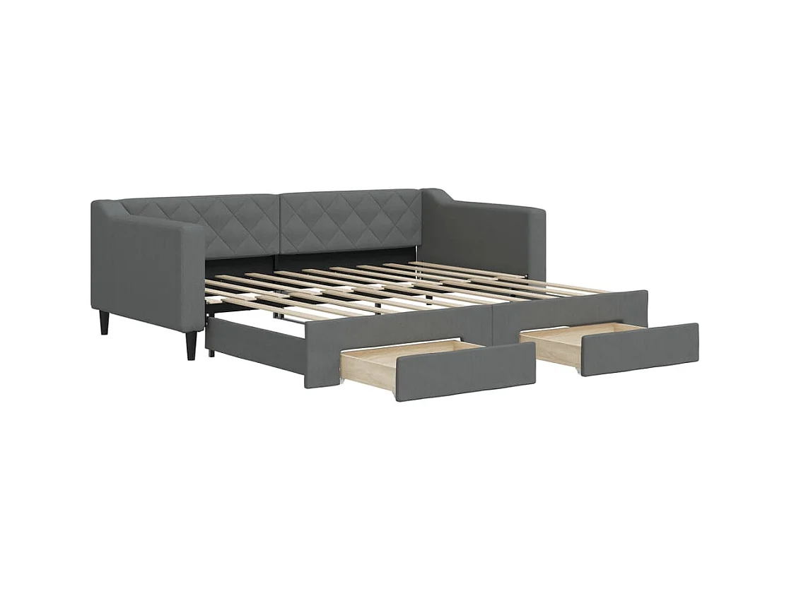 Divano letto con rotelle e cassetti senza materasso 90x190 cm