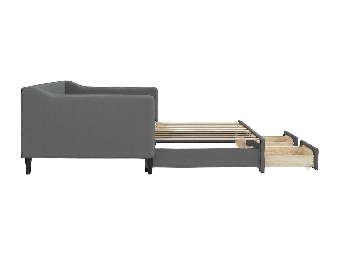 Divano letto con rotelle e cassetti senza materasso 90x190 cm