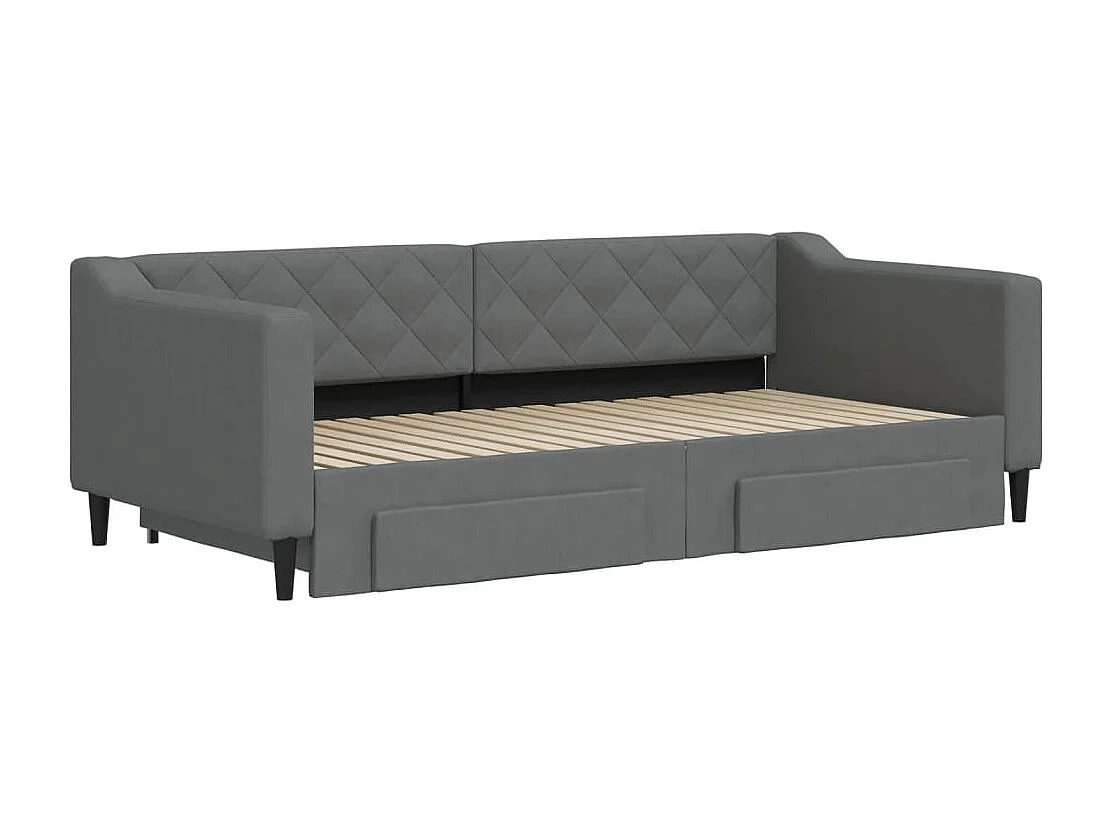 Lit de jour avec gigogne et tiroirs sans matelas 90x190 cm