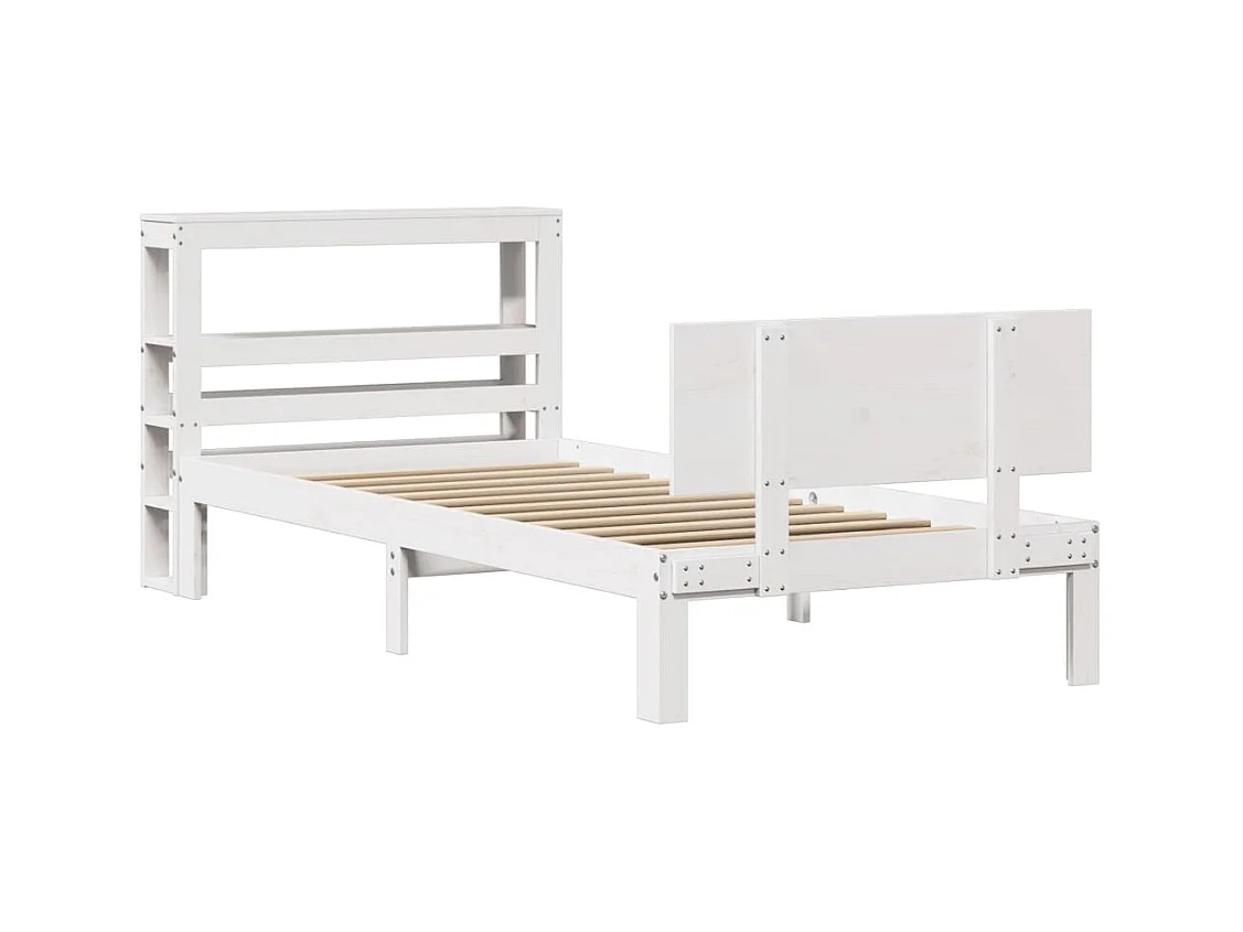 Bedframe met hoofdbord zonder matras wit 90x200 cm