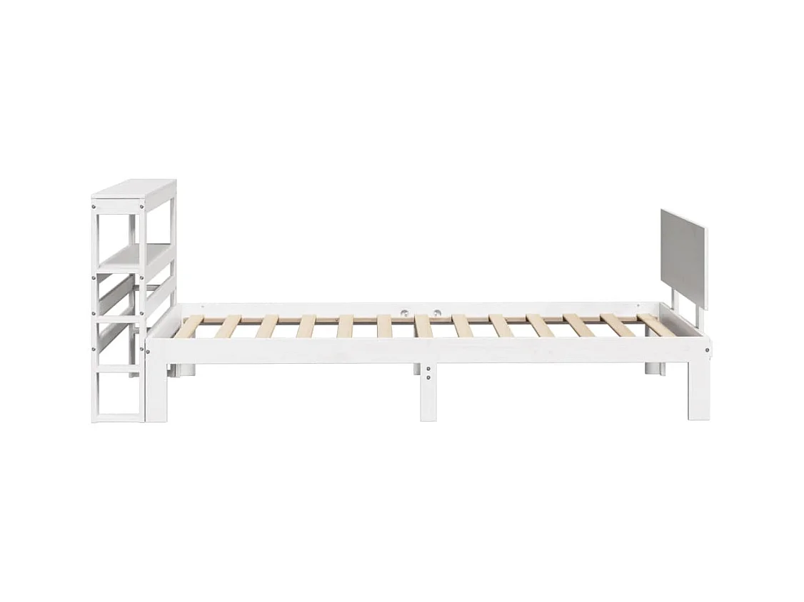 Bedframe met hoofdbord zonder matras wit 90x200 cm