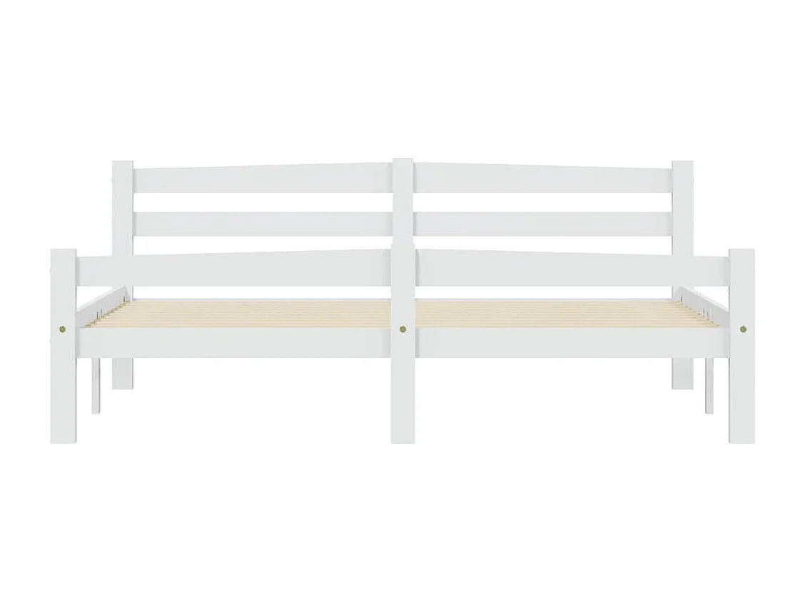 Bedframe zonder matras wit massief grenenhout 160x200 cm