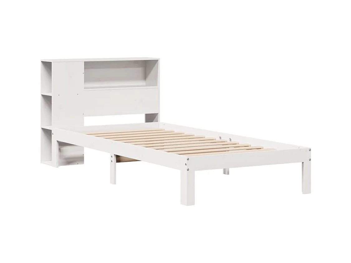 Wit boekenkastbed zonder matras 75x190cm massief grenenhout