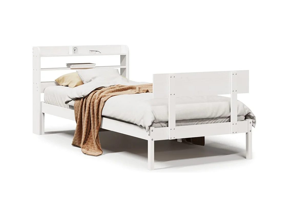 Bedframe zonder matras wit 100x200 cm massief grenenhout