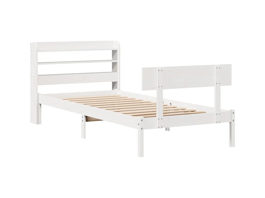 Bedframe zonder matras wit 100x200 cm massief grenenhout
