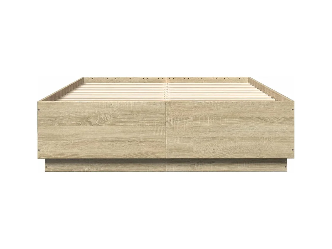 Bedframe met LED zonder matras Sonoma eiken 140x200 cm