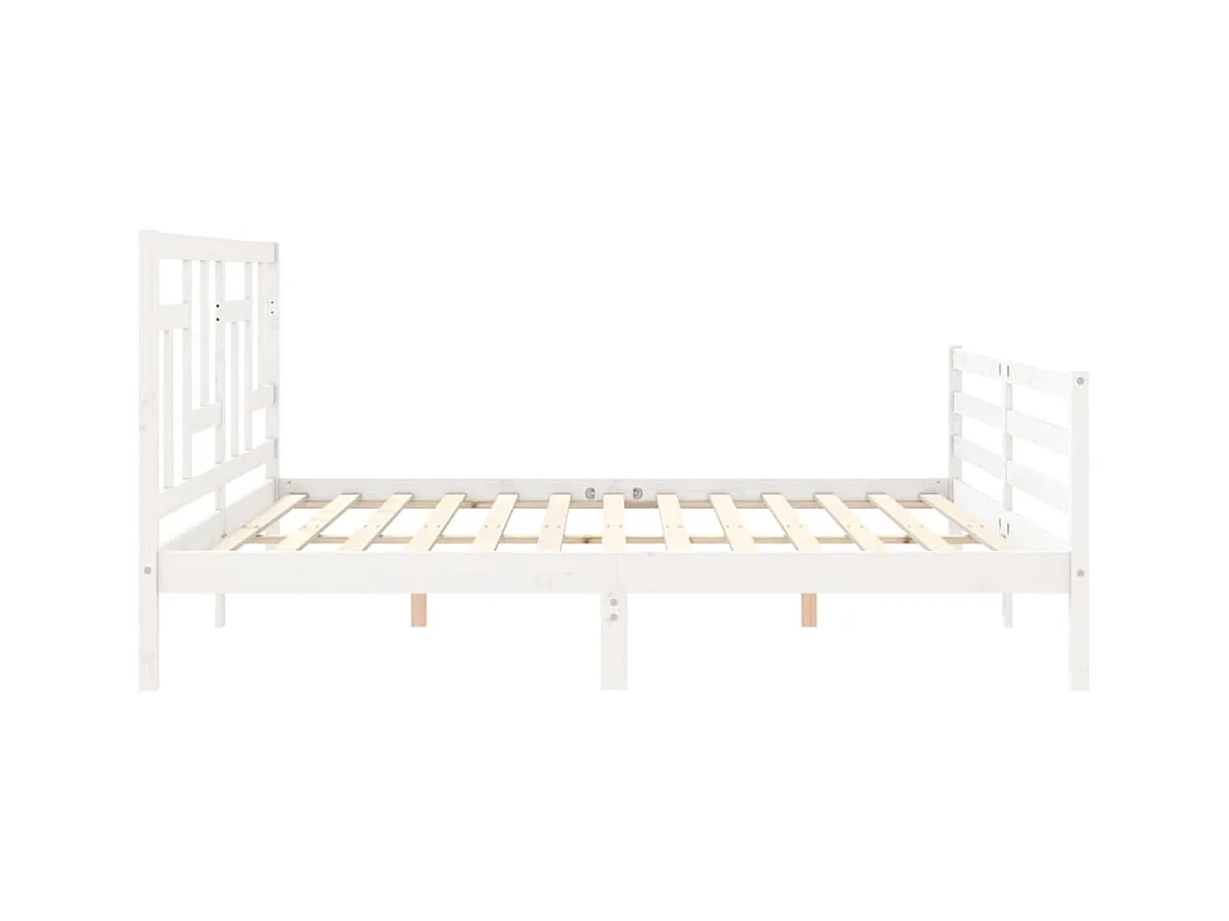 Estructura de cama sin colchón blanca 200x200 cm madera maciza