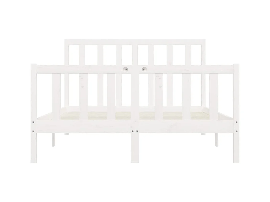 Struttura letto senza materasso bianco 140x200 cm in legno massello