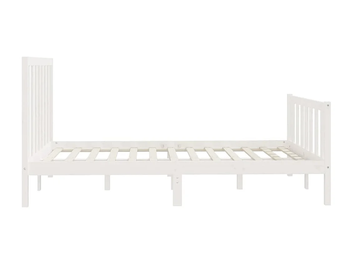 Bettgestell ohne Matratze weiß 140x200 cm Massivholz