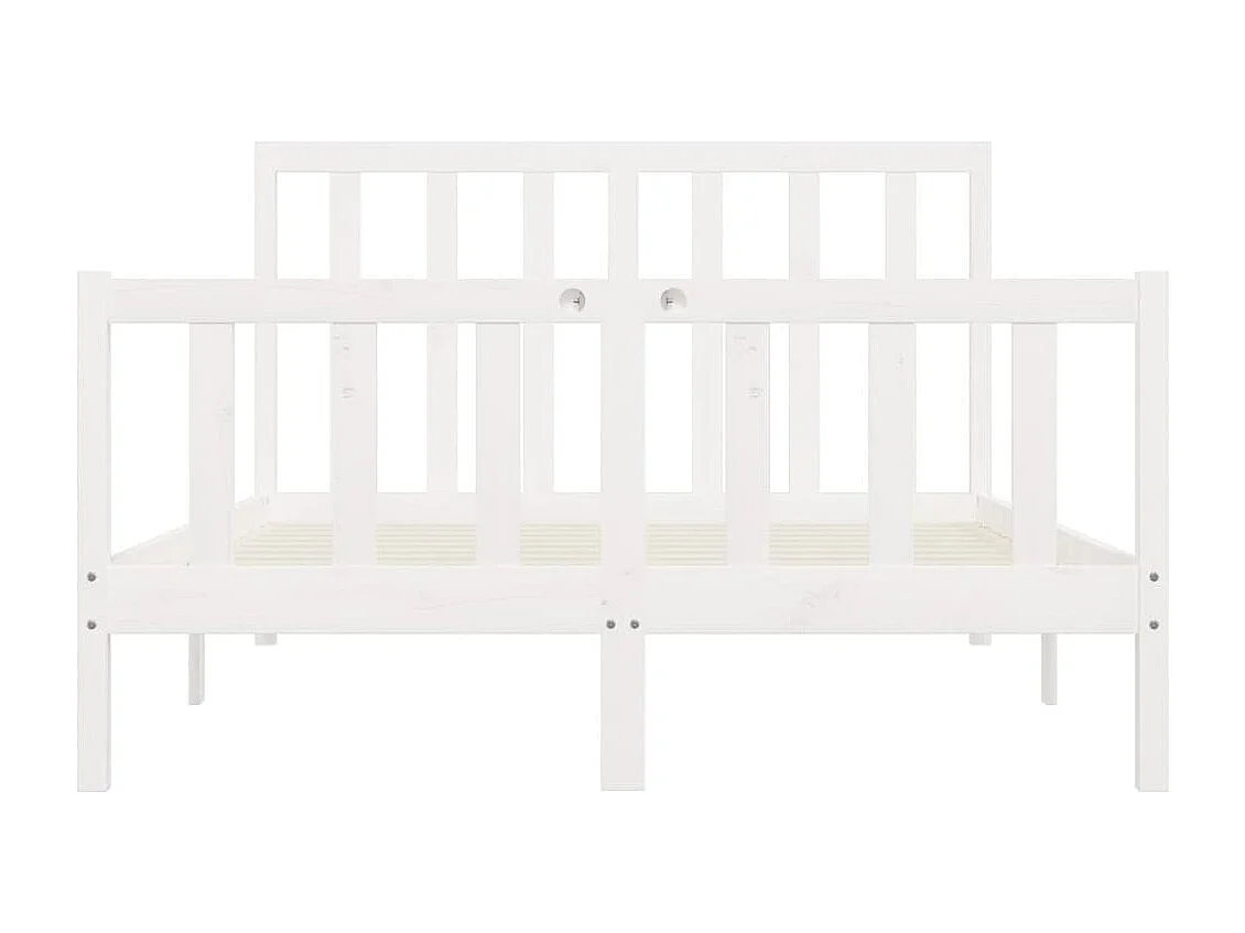 Bettgestell ohne Matratze weiß 140x200 cm Massivholz