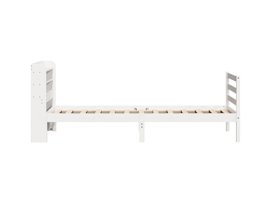 Estructura de cama con cabecero sin colchón blanco 90x200 cm