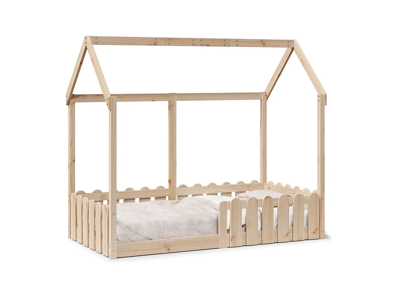 Cadre de lit d'enfants forme de maison sans matelas pin massif
