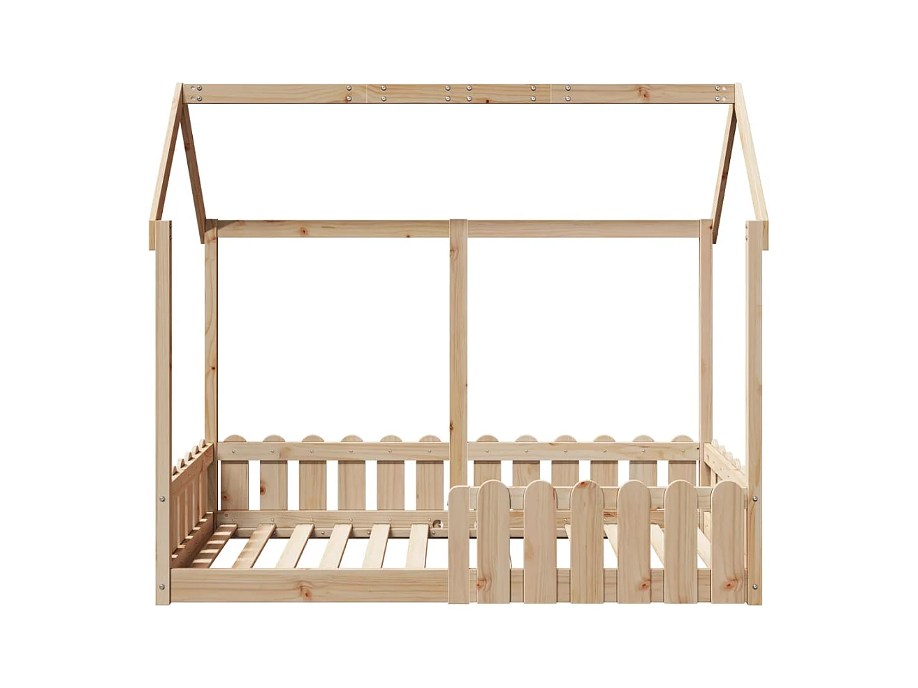 Cadre de lit d'enfants forme de maison sans matelas pin massif